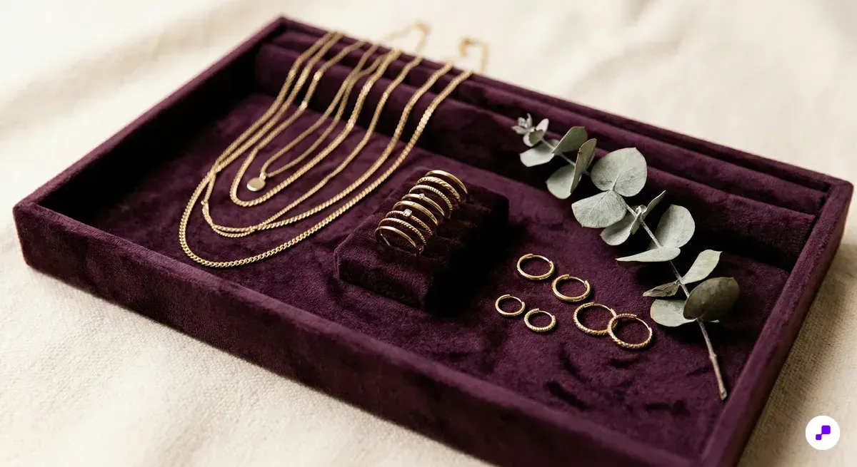 Cozy pet corner with natural rattan dog bed, organic treat bags, and ceramic water bowl on light wood floor